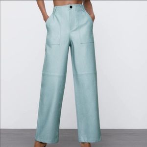 Zara Faux Leather Snake Pants